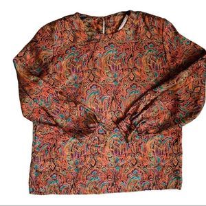 Long Sleeve Pattern Blouse